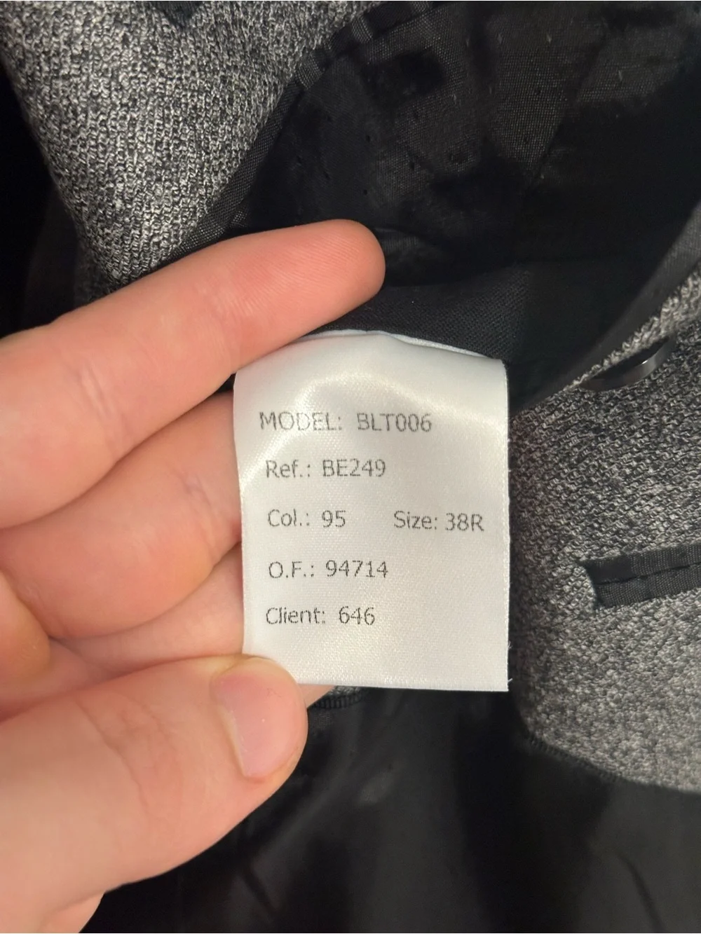 Bespoken 38R 100% Wool Removable Hoodie Grey Sport Coat Blazer